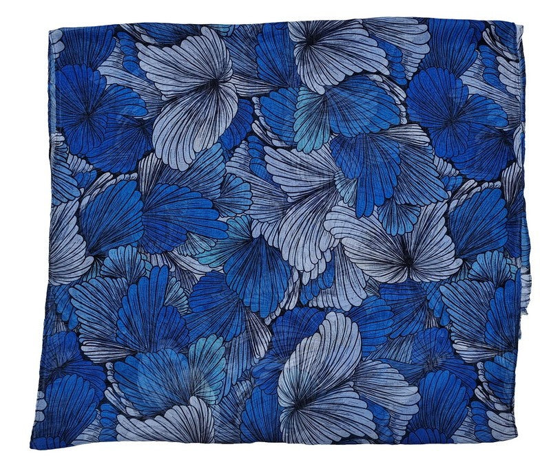 Scarf - Petals With Lines Scarf - BLUE - Set of 2