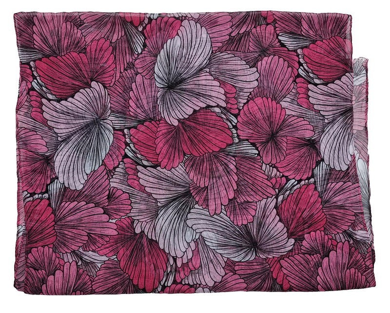 Scarf - Petals With Lines Scarf - PINK - Set of 2