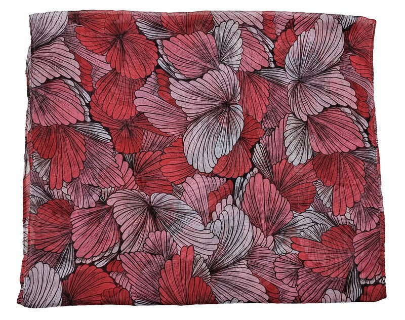 Scarf - Petals With Lines Scarf - RED - Set of 2