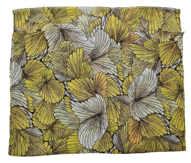 Scarf - Petals With Lines Scarf - YELLOW - Set of 2