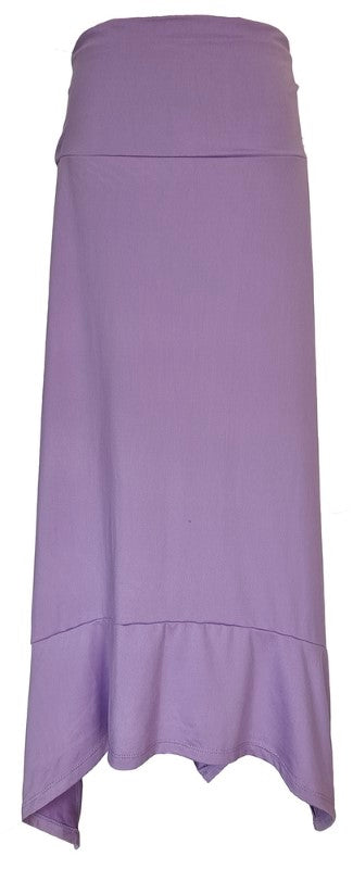Bias Cut Stretch Waist Skirt - LILAC
