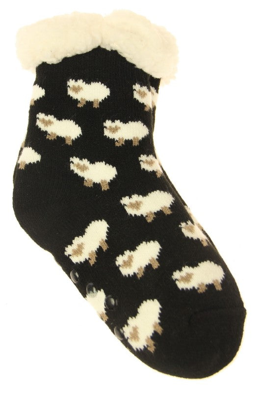 Kids Sheep Fleece Socks - MEDIUM - Set of 2