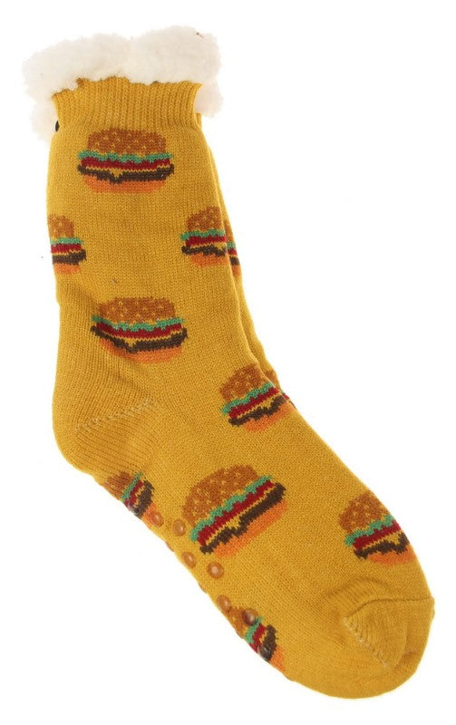 Burger Fleece Socks - BURGER - Set of 2