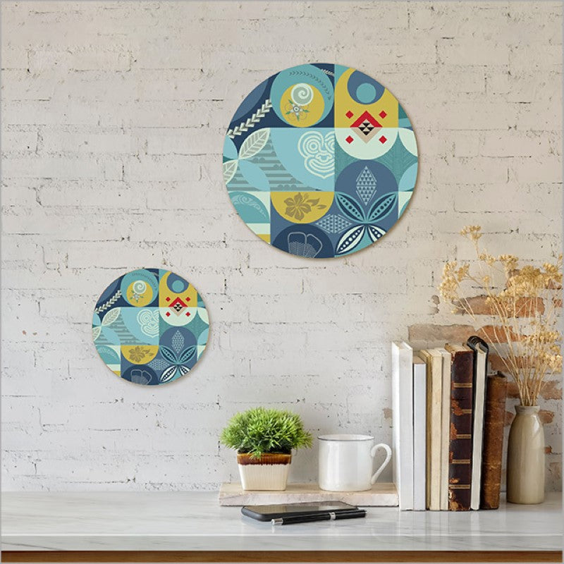 Printed Canvas Circle - Pacific Fusion 3 (Small) - Kiwiana