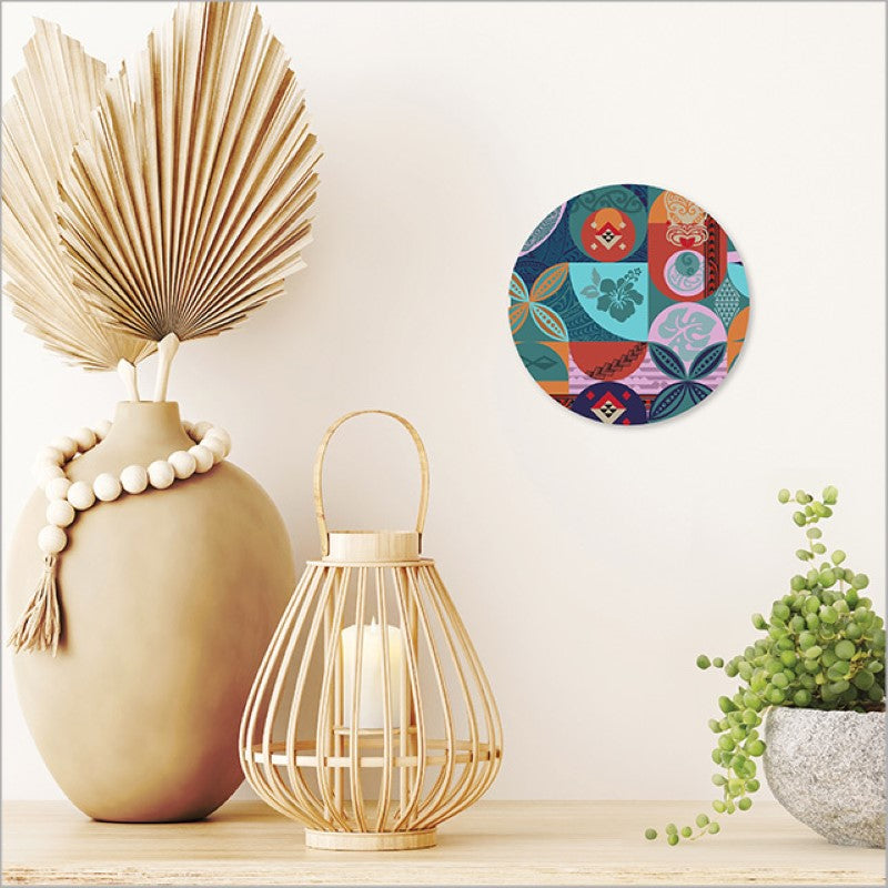 Printed Canvas Circle - Pacific Fusion 4 (Small) - Kiwiana