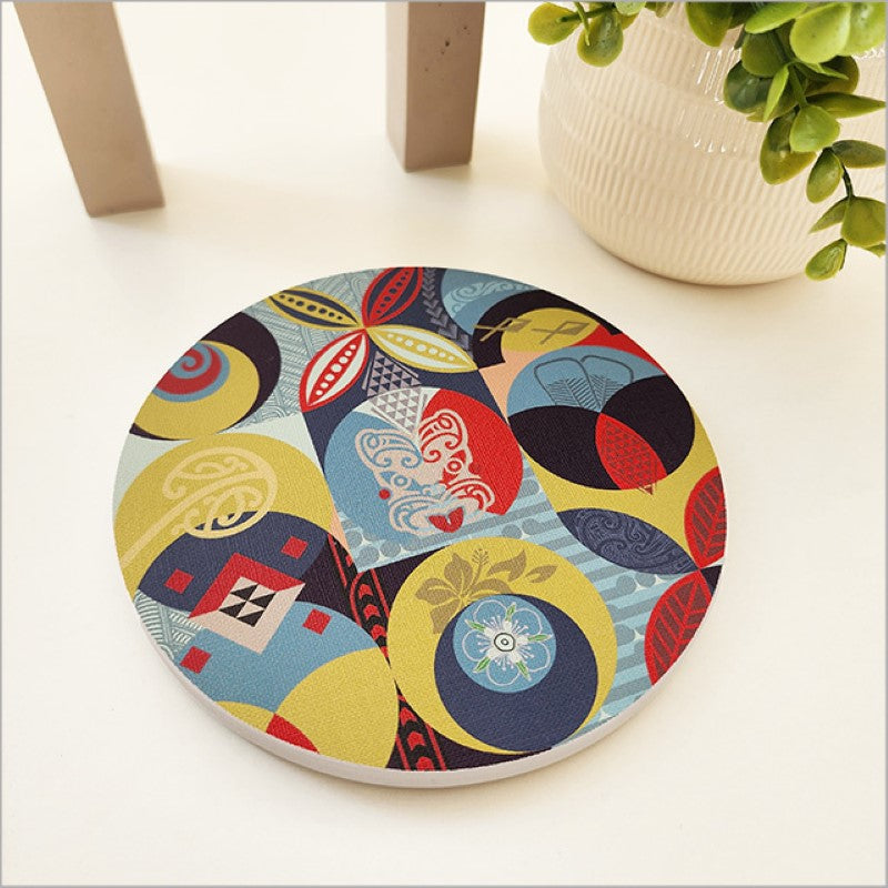 Printed Canvas Circle - Pacific Fusion 1 (Small) - Kiwiana