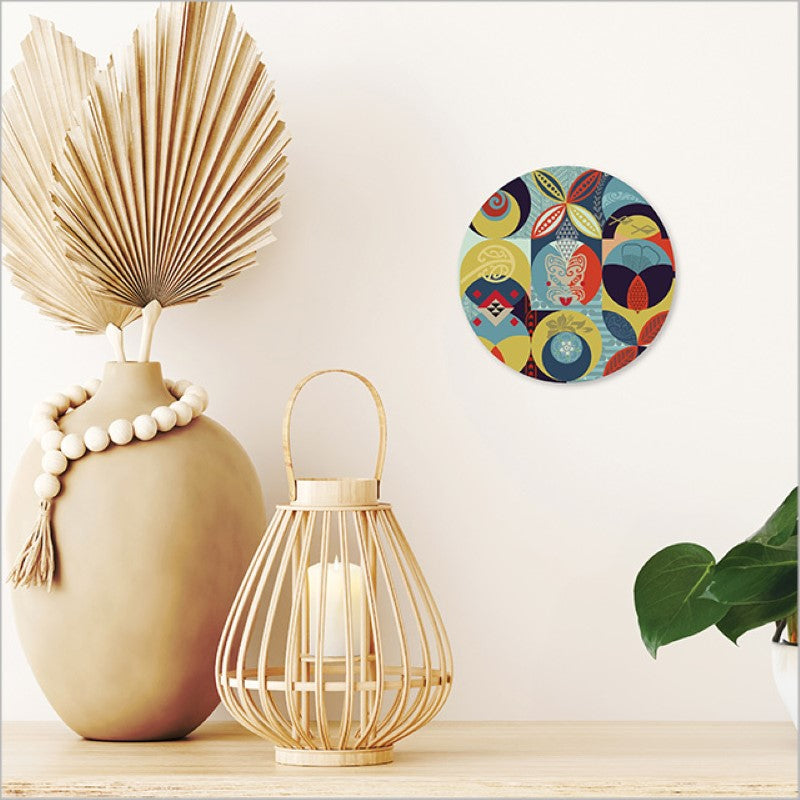 Printed Canvas Circle - Pacific Fusion 1 (Small) - Kiwiana