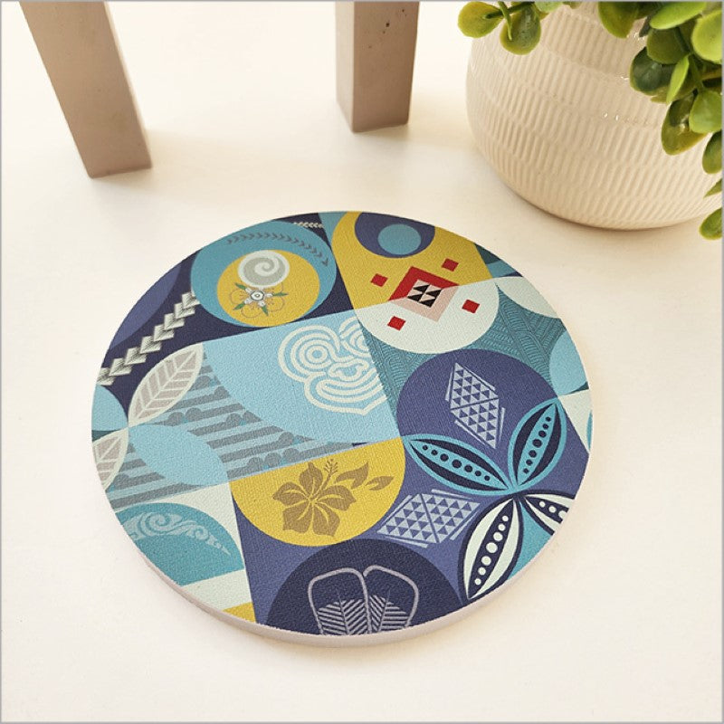 Printed Canvas Circle - Pacific Fusion 3 (Small) - Kiwiana