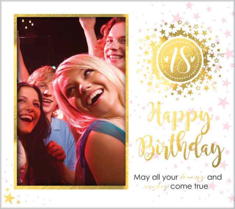 18th Wooden Gold Foil Pf (6x4)