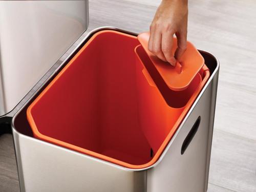 Totem Max 60L Recycling Bin - Stainless Steel - Joseph Joseph