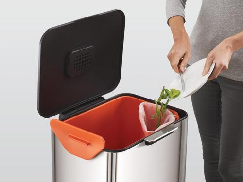Totem Max 60L Recycling Bin - Stainless Steel - Joseph Joseph