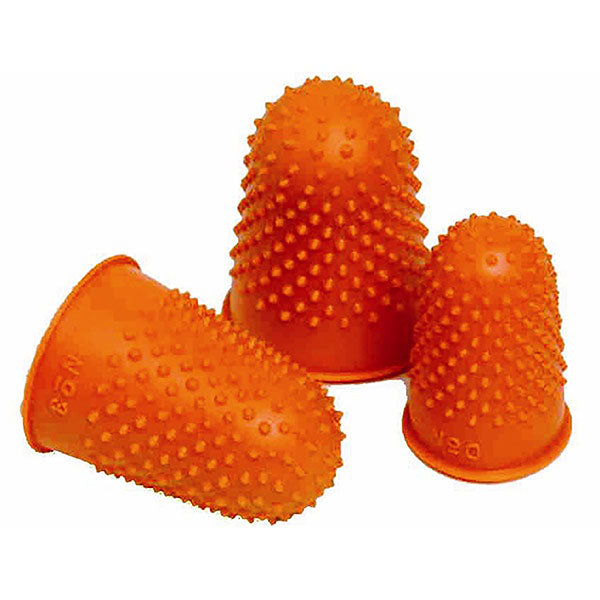 Rexel Velos Finger Cones Size 3, a box of 10, protect fingers during crafting and office tasks with comfort and grip.