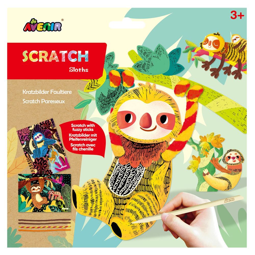 Avenir Scratch with Fuzzy Sticks - Sloth's