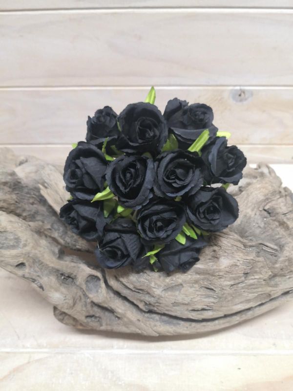 Artificial Flower Posy - Rose (Black)