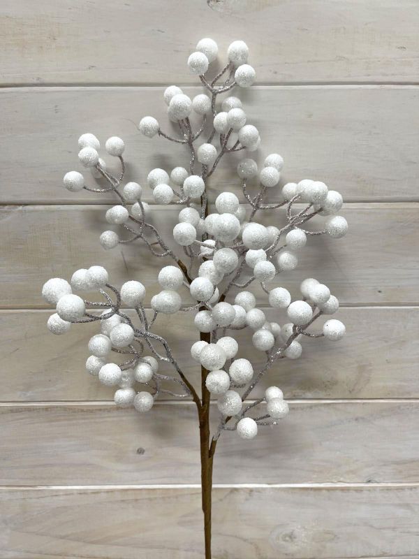 Artificial Berry Spray - Large (White)