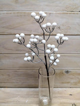 Artificial Berry Spray (White)