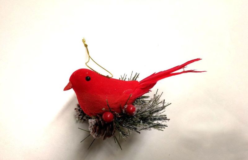 Ornament - Dove with Pine D?©cor (Red)