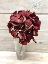 Artificial Flower Stem - Dry Look Cut Hydrangea (Red)
