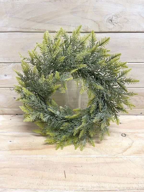 Artificial Wreath - Light Green Pine ( 18")