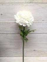 Artificial Flower Stem - Single Ranunclutus (White)