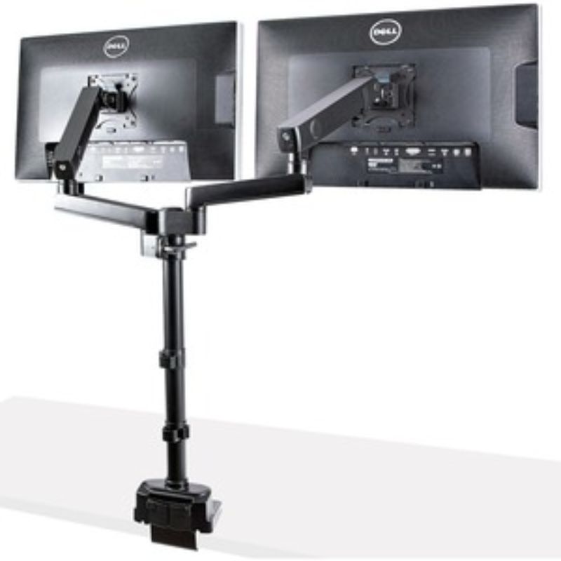 Ergonomic Dual Monitor Mounting Arm for 32-inch LCD/LED Displays - Adjustable - Matte Black