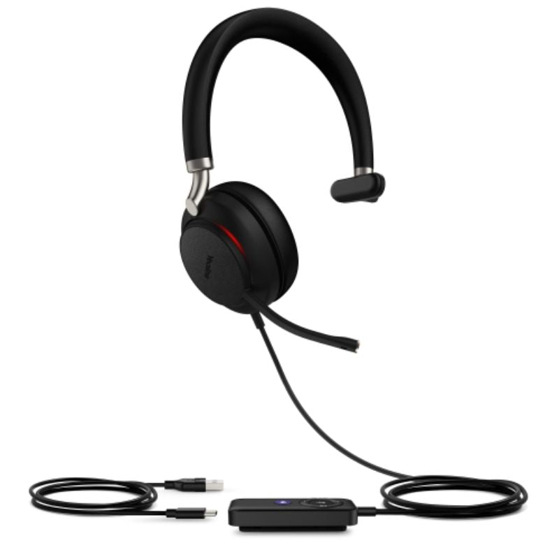 Yealink UH38 MONO Teams USB Wired & Bluetooth Headset - Leather Ear Cushions, Noise Cancelling