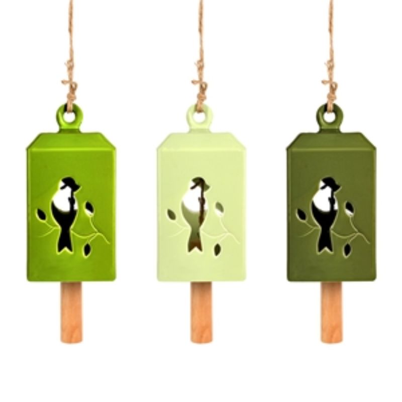 Wind Chime - 50/S Green 11 x 11 x 24cm (Set of 3 Assorted)