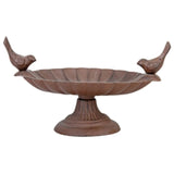 Bird Bath On Foot W/2 Birds (23 x 14 x 13cm)