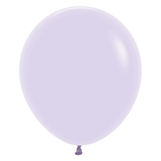 Pack of 6 Sempertex 45cm pastel matte lilac balloons, perfect for elegant celebrations and festive decor.
