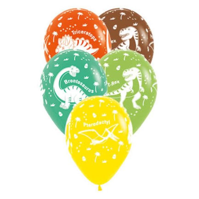 Sempertex 30cm Dinosaurs Fashion Assorted Latex Balloons, 12PK - Pack of 12