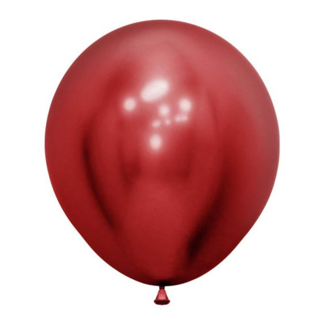 Sempertex 60cm Crystal Reflex Red Latex Balloons, pack of 3, perfect for vibrant party decorations and centerpieces.