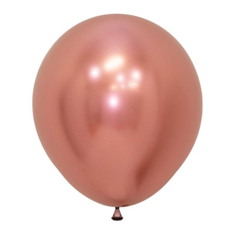 Pack of 6 Sempertex 45cm rose gold metallic latex balloons, perfect for chic celebrations and stunning decorations.