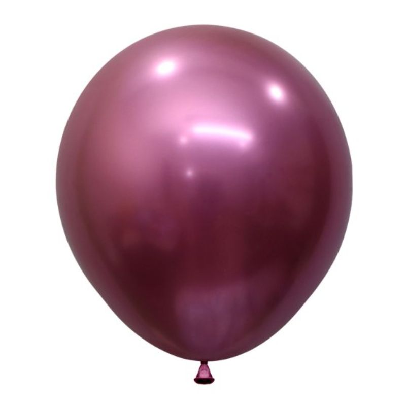 Pack of 6 Sempertex 45cm Metallic Reflex Fuchsia Balloons for elegant party decorations and festive displays.