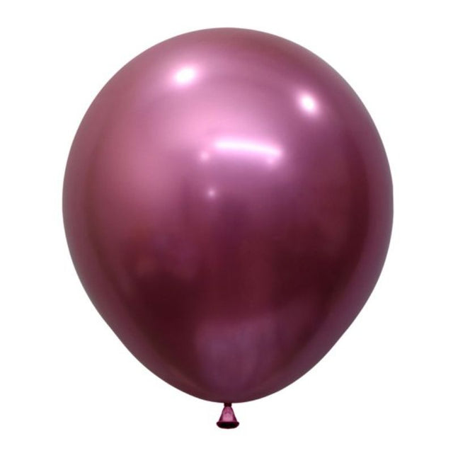 Pack of 6 Sempertex 45cm Metallic Reflex Fuchsia Balloons for elegant party decorations and festive displays.