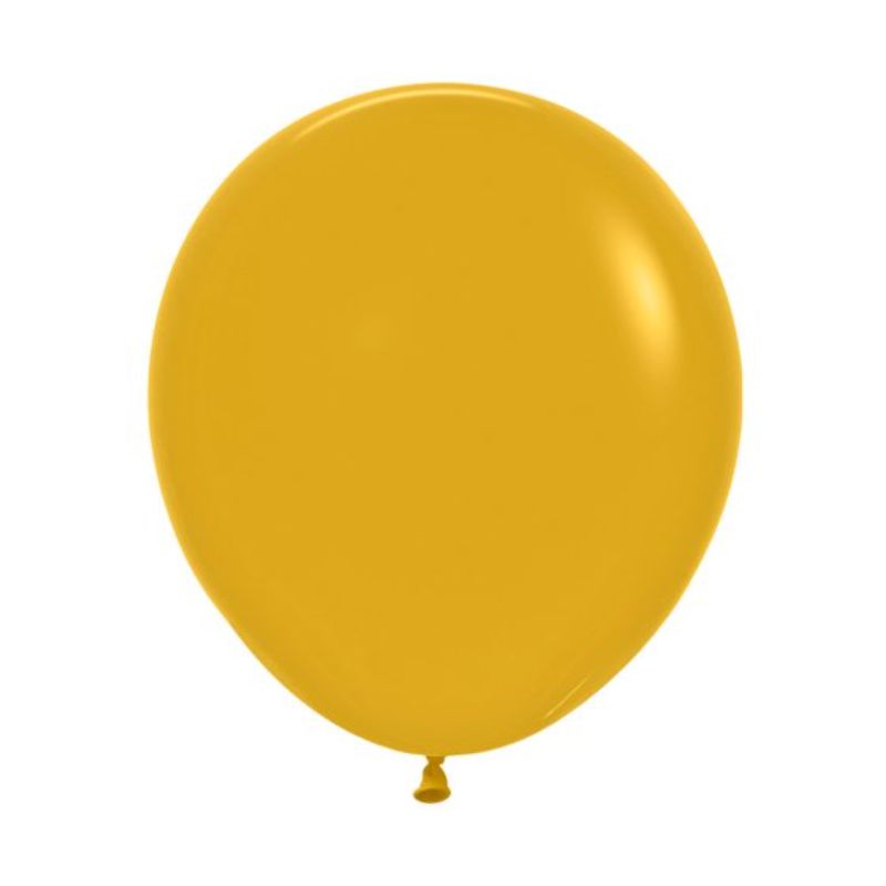 Pack of 6 Sempertex 45cm fashion mustard latex balloons, perfect for vibrant celebrations and eye-catching decor.