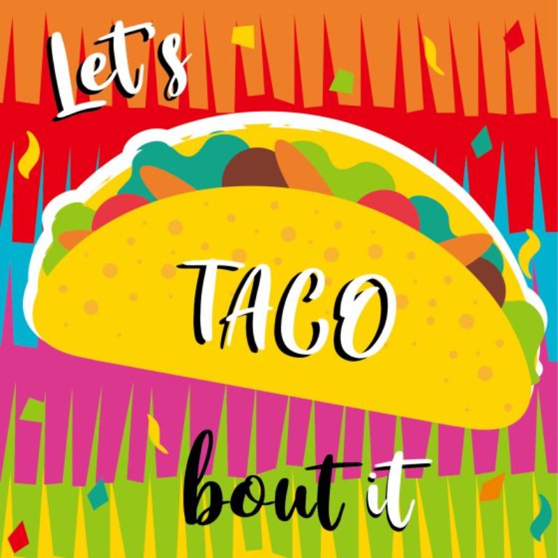 Pack of 16 colorful Fiesta Taco napkins, perfect for festive gatherings and taco-themed parties.
