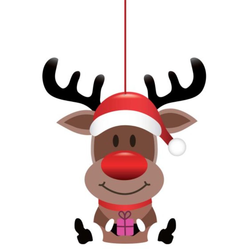 Charming reindeer door hanger decoration, 26cm x 30cm, perfect for adding festive cheer to your home this Christmas.