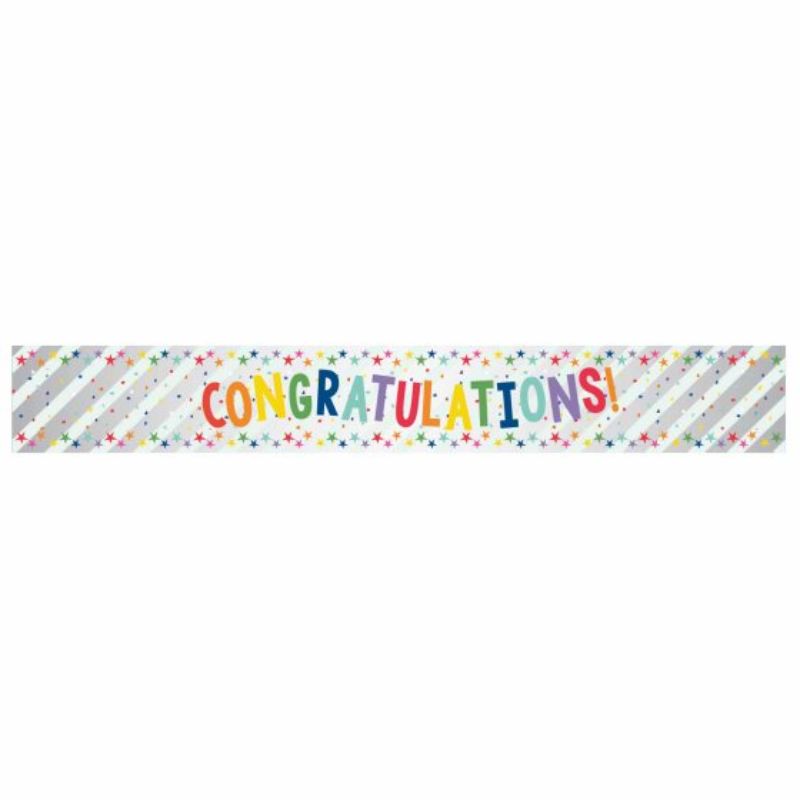 Banner Congratulations Multi-Coloured 2.7m