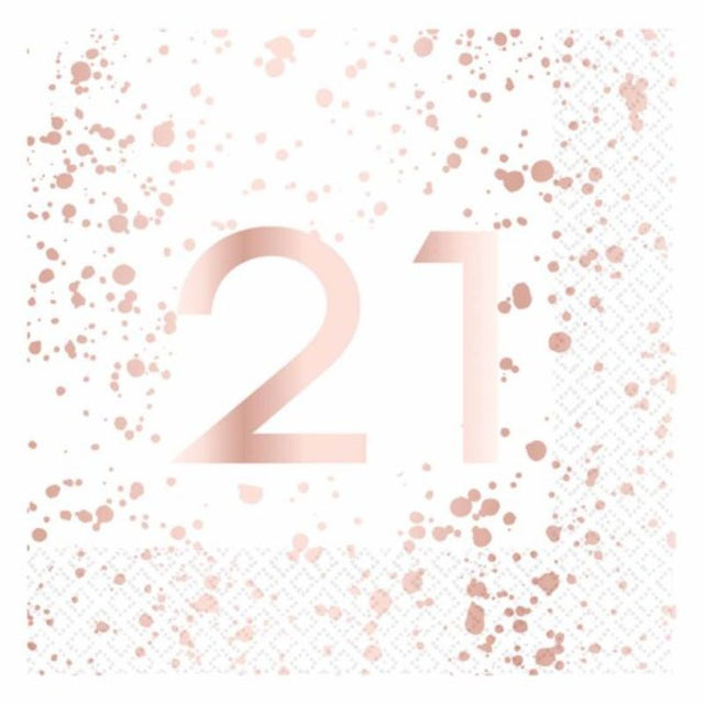 Elegant rose gold lunch napkins, pack of 16, perfect for special occasions and stylish table decor.