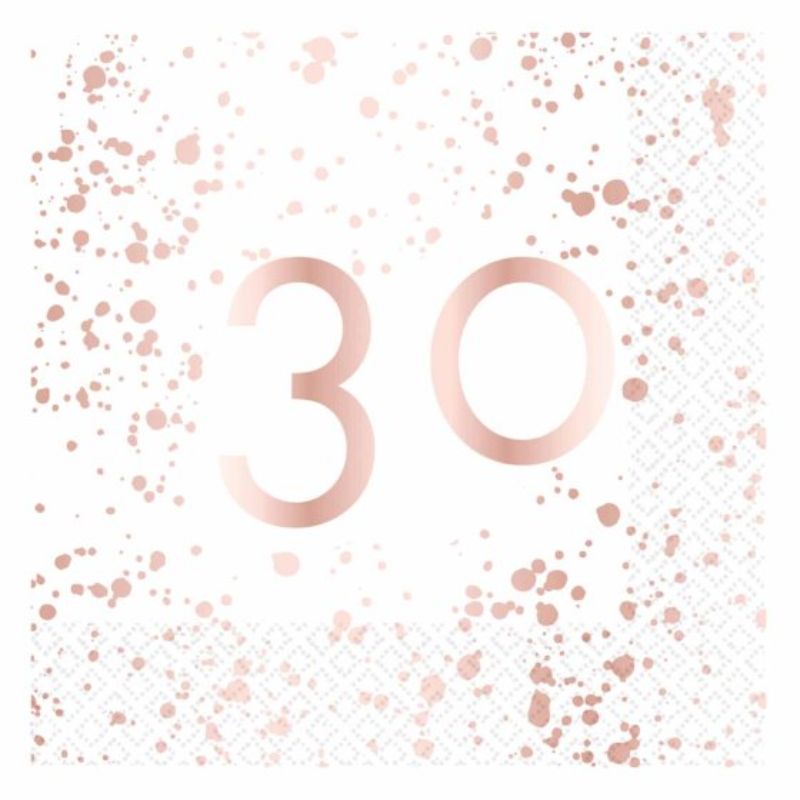 Elegant rose gold lunch napkins, pack of 16, perfect for stylish events and celebrations.