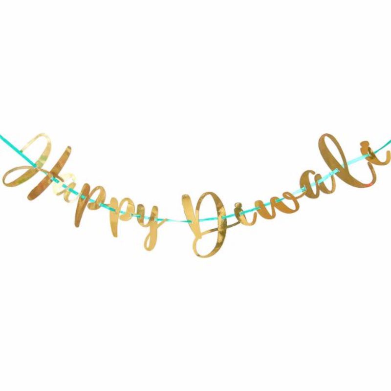Vibrant 1.5m 'Happy Diwali' banner, perfect for festive decorations and celebrating the Festival of Lights.