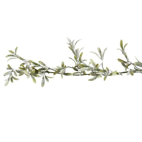 1.5m Let It Snow Mistletoe Garland featuring lush foliage and detailed accents, perfect for festive holiday decor.