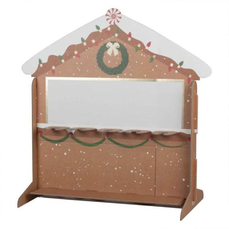 Elegant Merry Everything Drink and Treats Stand displaying 5 flutes and treats, perfect for festive gatherings.