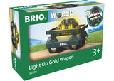 BRIO - Light Up Gold Wagon 2 Pieces