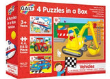 Galt - 4 Puzzles In A Box - Vehicles