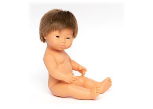 Miniland - Baby Doll - Caucasian Boy with Down Syndrome 38cm