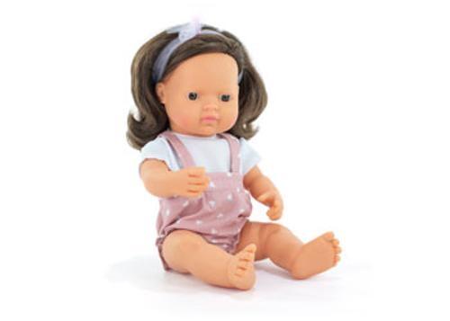 Miniland - My Friends & Me Baby Doll Brown Hair Girl 38Cm