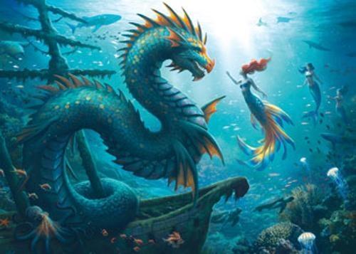 Ravensburger - Dragon Mermaid and Turtles Puzzle 1000 Pieces