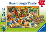 Ravensburger - Christmas Toy Factory Puzzle 2x24 Pieces
