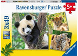 Ravensburger - Panda Lion and Tiger Puzzle 3x49 Pieces